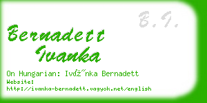 bernadett ivanka business card